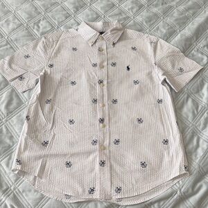 Polo Ralph Lauren White and Navy Casual Shirt